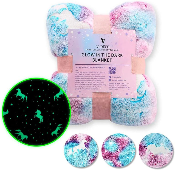 VUDECO Glow in The Dark Blanket – Unique and beautiful patterned glow in the dark design that will never come off once its on.