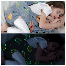 Load image into Gallery viewer, VUDECO Glow in The Dark Blanket for Kids 50 x 60 inches ( Dinosaur)