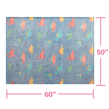 Load image into Gallery viewer, VUDECO Glow in The Dark Blanket for Kids 50 x 60 inches ( Dinosaur)
