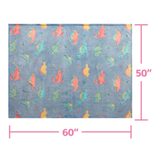 Load image into Gallery viewer, VUDECO Glow in The Dark Blanket for Kids 50 x 60 inches ( Dinosaur)