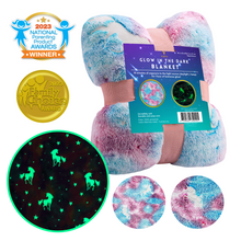 Load image into Gallery viewer, VUDECO Glow in The Dark Blanket for Kids 50 x 60 inches (Magical Unicorn)