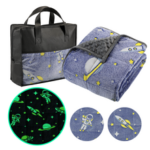 Load image into Gallery viewer, Glow in the Dark Weighted Blanket -  Astronaut