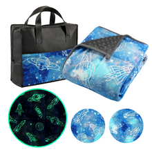 Load image into Gallery viewer, Glow in the Dark Weighted Blanket - Blue Space