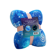 Load image into Gallery viewer, VUDECO Glow in The Dark Blanket for Kids 50 x 60 inches (Blue Space)