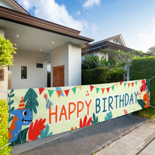 Load image into Gallery viewer, VUDECO Large Happy Birthday Banner  118 in x 19.7 in