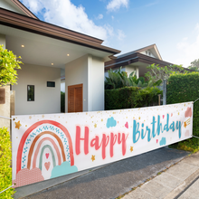 Load image into Gallery viewer, VUDECO Large Happy Birthday Banner  118 in x 19.7 in
