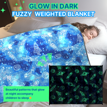 Load image into Gallery viewer, Glow in the Dark Weighted Blanket - Blue Space