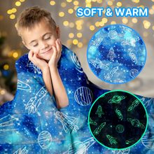 Load image into Gallery viewer, Glow in the Dark Weighted Blanket - Blue Space
