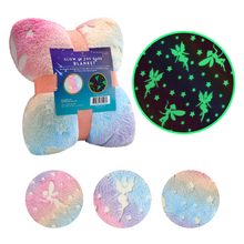 Load image into Gallery viewer, VUDECO Glow in The Dark Blanket for Kids 50 x 60 inches (Fairy)