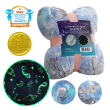 Load image into Gallery viewer, VUDECO Glow in The Dark Blanket for Kids 50 x 60 inches (Gray Space)
