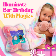 Load image into Gallery viewer, VUDECO Glow in The Dark Blanket for Kids 50 x 60 inches (Rainbow Unicorn)