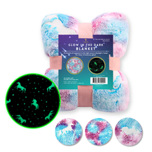 Load image into Gallery viewer, VUDECO Glow in The Dark Blanket for Kids 50 x 60 inches (Magical Unicorn)