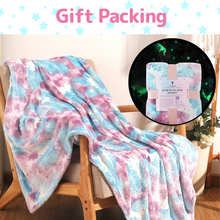 Load image into Gallery viewer, VUDECO Glow in The Dark Blanket for Kids 50 x 60 inches (Magical Unicorn)