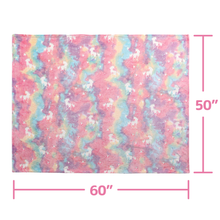 Load image into Gallery viewer, VUDECO Glow in The Dark Blanket for Kids 50 x 60 inches (Rainbow Unicorn)