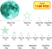 Load image into Gallery viewer, VUDECO 1109 PCs Glow In The Dark Stars and Moon Stickers

