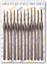Load image into Gallery viewer, VUDECO 12 PCs Miniature Paint Brushes Kit (Brown)