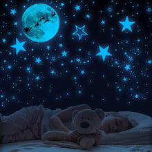 Load image into Gallery viewer, VUDECO 1109 PCs Glow In The Dark Stars and Moon Stickers (Christmas)
