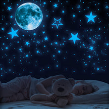 Load image into Gallery viewer, VUDECO 1109 PCs Glow In The Dark Stars and Moon Stickers