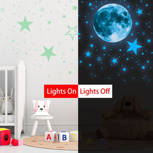 Load image into Gallery viewer, VUDECO 1109 PCs Glow In The Dark Stars and Moon Stickers