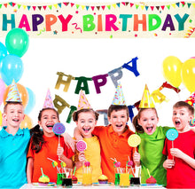 Load image into Gallery viewer, VUDECO Large Happy Birthday Banner Large 118" x 19.7" (Yellow)