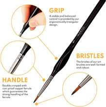 Load image into Gallery viewer, VUDECO 12 PCs Miniature Paint Brushes Kit (Black)