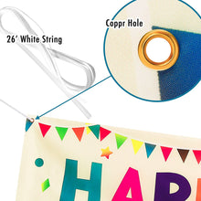 Load image into Gallery viewer, VUDECO Large Happy Birthday Banner Large 118" x 19.7" (Yellow)
