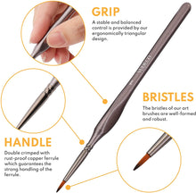 Load image into Gallery viewer, VUDECO 12 PCs Miniature Paint Brushes Kit (Brown)