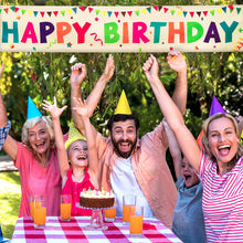 Load image into Gallery viewer, VUDECO Large Happy Birthday Banner Large 118" x 19.7" (Yellow)