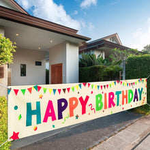 Load image into Gallery viewer, VUDECO Large Happy Birthday Banner Large 118" x 19.7" (Yellow)