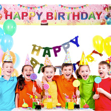 Load image into Gallery viewer, VUDECO Large Happy Birthday Banner Large 118" x 19.7" (Pink)