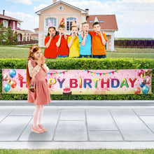 Load image into Gallery viewer, VUDECO Large Happy Birthday Banner Large 118" x 19.7" (Pink)