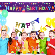 Load image into Gallery viewer, VUDECO Large Happy Birthday Banner Large 118" x 19.7" (Purple)