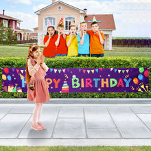 Load image into Gallery viewer, VUDECO Large Happy Birthday Banner Large 118" x 19.7" (Purple)