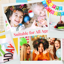 Load image into Gallery viewer, VUDECO Rainbow Birthday Party Set for Kids - Tiara, Sash, Banner

