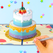 Load image into Gallery viewer, VUDECO 3D Pop Up Happy Birthday Card (Cake)