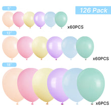 Load image into Gallery viewer, Partywoo Balloons 18&quot;12&quot;5&quot; Macaron Latex Balloon Garland Arch Kit
