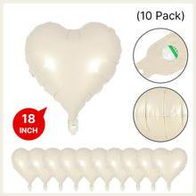 Load image into Gallery viewer, Partywoo 10Pcs Heart Balloons,18inch Beige Foil Balloons for Helium Love Balloon

