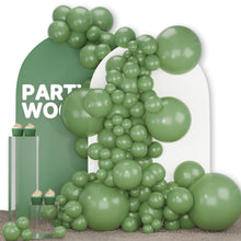 Load image into Gallery viewer, PartyWoo Sage Green Balloons 142 pcs Olive Balloons Different Sizes Pack of 18 12 10 5 Inch Olive Green Balloon Arch Kit Sage Balloon Garland as Forest Baby Shower Birthday Party Decorations Green-F81
