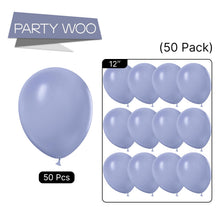 Load image into Gallery viewer, PartyWoo Dusty Blue Purple Balloons 50 pcs 12 Inch Periwinkle Lavender Latex Helium Balloons for Graduation Baby Shower Gender Reveal Wedding Butterfly Birthday Party Decorations Blue-F49
