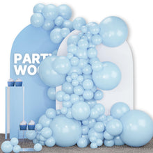 Load image into Gallery viewer, PartyWoo Baby Blue Balloons 142 pcs Different Sizes of 18 12 10 5 Inch Light Pastel Sky Aqua Blue Balloon Arch Kit Garland for Graduation Baby Shower Gender Reveal Party Decorations Blue-Q13
