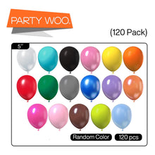 Load image into Gallery viewer, PartyWoo, 120pcs 5inch Rainbow Latex Balloons, Assorted Colors for Party Decorations, Birthday, Baby Shower, Gender Reveal, Female
