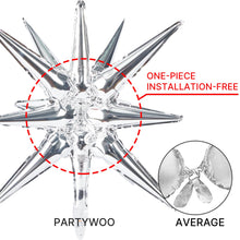 Load image into Gallery viewer, PartyWoo Metallic Silver Balloons 110 pcs Different Sizes 18 12 10 5 Inch Pack 22 Inch Silver Starburst Spike Star Foil Balloon Arch Kit Garland for Graduation Birthday Party Decorations Silver-G102
