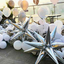 Load image into Gallery viewer, PartyWoo Metallic Silver Balloons 110 pcs Different Sizes 18 12 10 5 Inch Pack 22 Inch Silver Starburst Spike Star Foil Balloon Arch Kit Garland for Graduation Birthday Party Decorations Silver-G102
