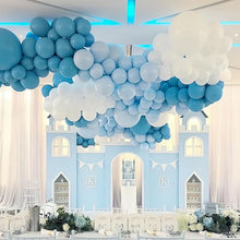 Load image into Gallery viewer, PartyWoo Baby Blue Balloons 142 pcs Different Sizes of 18 12 10 5 Inch Light Pastel Sky Aqua Blue Balloon Arch Kit Garland for Graduation Baby Shower Gender Reveal Party Decorations Blue-Q13
