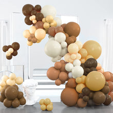 Load image into Gallery viewer, PartyWoo Brown Balloon Arch Kit Garland 100 pcs Shades of Brown Neutral Boho Tan Balloons Different Sizes of 18 12 10 5 Inch for Baby Shower Safari Wedding Anniversary Birthday Party Decorations
