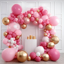 Load image into Gallery viewer, PartyWoo Pink and Gold Balloons, 140 pcs Pastel Pink and Chrome Gold Balloons Different Sizes Pack of 18 Inch 12 Inch 10 Inch 5 Inch for Balloon Garland Arch as Birthday Decorations, Party Decorations
