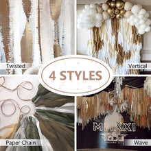 Load image into Gallery viewer, PartyWoo Crepe Paper Streamers 10 Rolls 820ft, Pack of Crepe Paper in Gold, White Sand and Brown, Crepe Paper for Birthday Decorations, Party Decorations, Wedding Decorations (1.8 in x 82 Ft/Roll)
