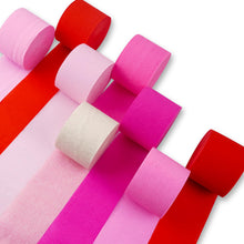 Load image into Gallery viewer, PartyWoo Crepe Paper Streamers 8 Rolls 656ft, Pack of Pink, Light Pink, Hot Pink, Red and White Party Streamers for Birthday Decorations, Party Decorations, Wedding Decorations (1.8 Inch x 82 Ft/Roll)
