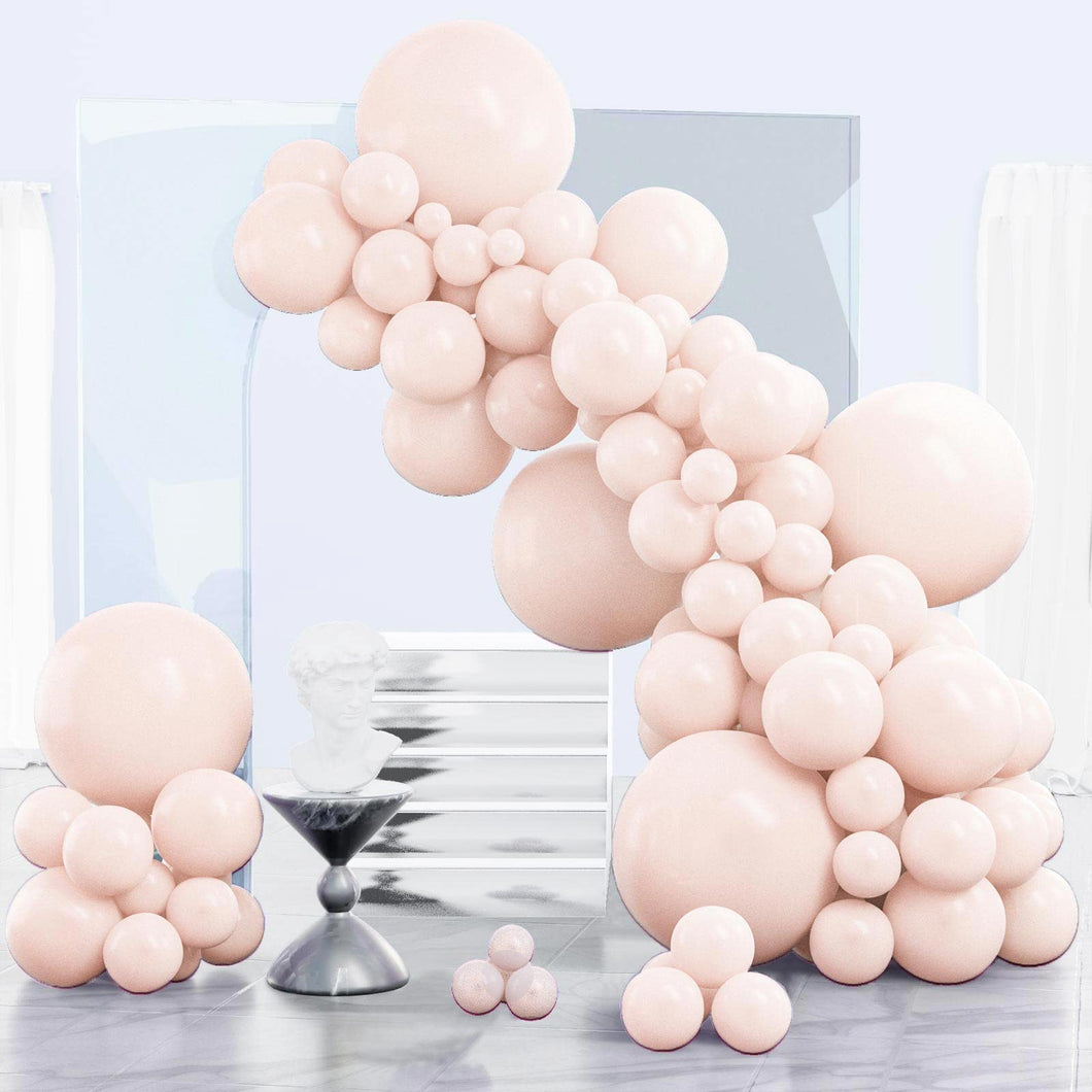 PartyWoo Light Pink Balloons 140 pcs Different Sizes of 18 12 10 5 Inch Pastel Baby Pale Light Blush Pink Balloon Arch Kit Garland for Wedding Baby Shower Birthday Party Decorations Pink-Q01