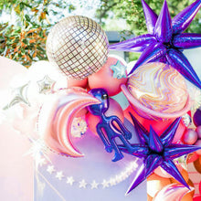 Load image into Gallery viewer, PartyWoo Purple Star Balloons 6 pcs, One-Piece 14-Pointed Starburst Balloons, 27 &amp; 22 inch Star Explosion Balloons with Ribbon, Point Star Foil Balloons, Large Mylar Balloons for Party Decorations
